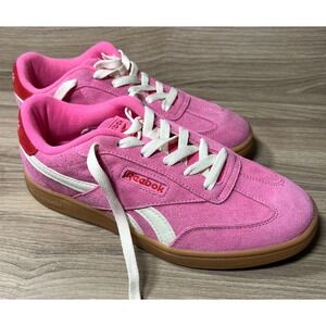 Reebok Club C 85 Pink Suede Gum Sole Lace Up Sneakers Women's Size 7.5
